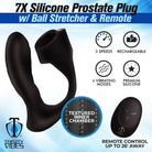 Trinity Vibes Prostate Vibrator Black 7x Silicone Prostate Plug With Ball Stretcher And Remote at the Haus of Shag