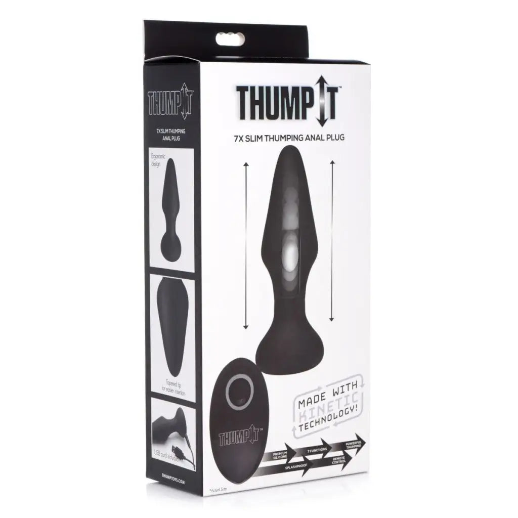 Thump It Plug 7x Slim Thumping Silicone Anal Plug at the Haus of Shag