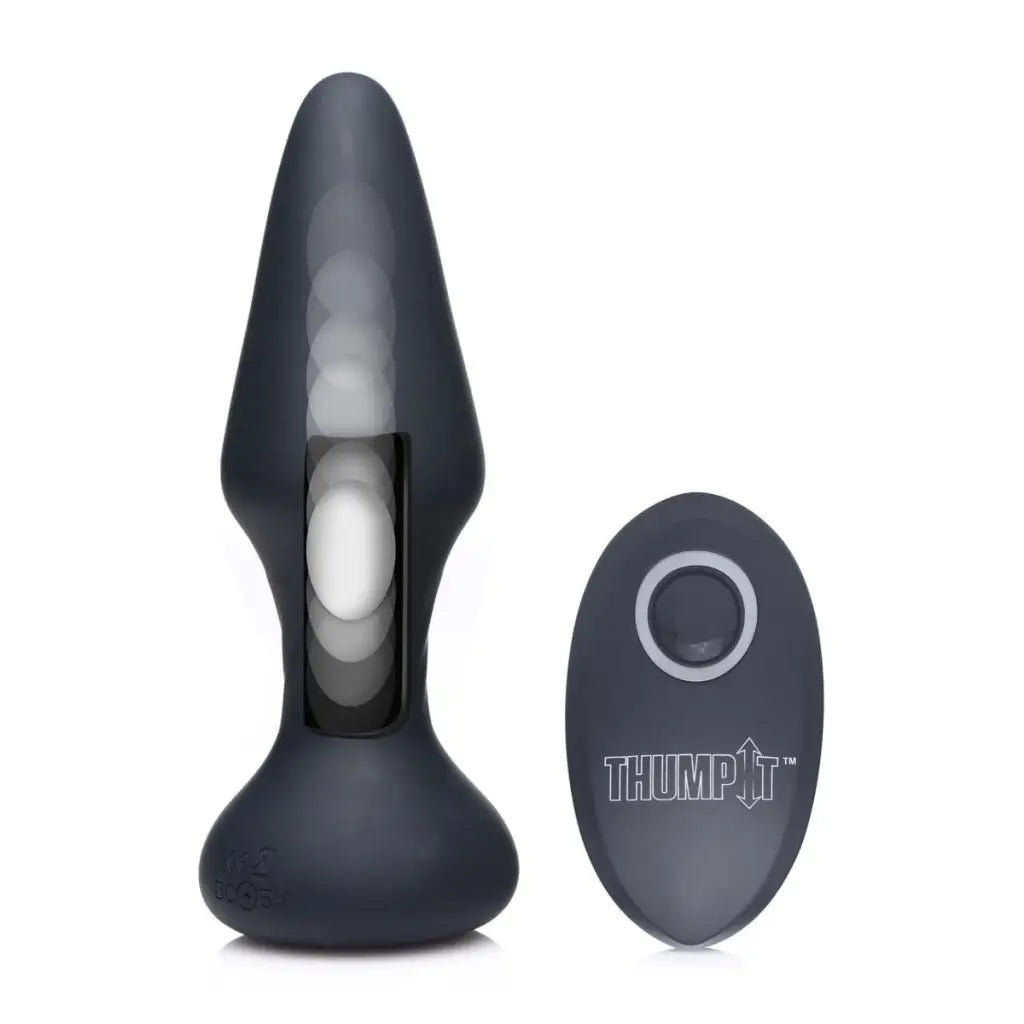 Slim Thumping Silicone Anal Plug with Remote Control for Pleasureful Experiences