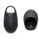 Black vibrating silicone ball sack device with ergonomic design and control buttons