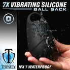 7x Vibrating Silicone Ball Sack: Waterproof, durable, and splash-resistant device