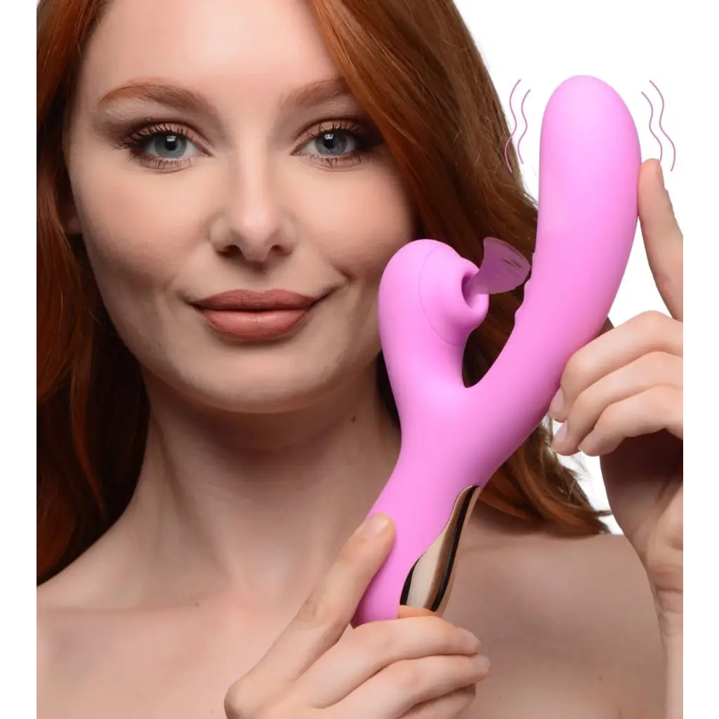 inmi Vibrator Pink 8x Silicone Suction Rabbit at the Haus of Shag