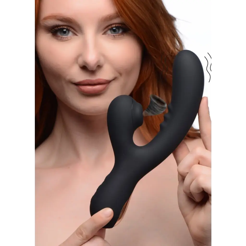 inmi Vibrator Black 8x Silicone Suction Rabbit at the Haus of Shag