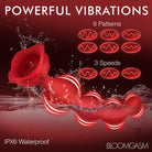 9x Beaded Bloom Silicone Rose Vibrator - Red - Anal Beads