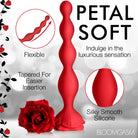 9x Beaded Bloom Silicone Rose Vibrator - Red - Anal Beads