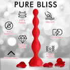 9x Beaded Bloom Silicone Rose Vibrator - Red - Anal Beads