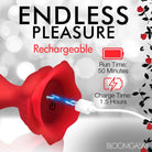 9x Beaded Bloom Silicone Rose Vibrator - Red - Anal Beads