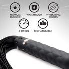 Master Series Impact 9x Vibrating Silicone Dildo Flogger at the Haus of Shag