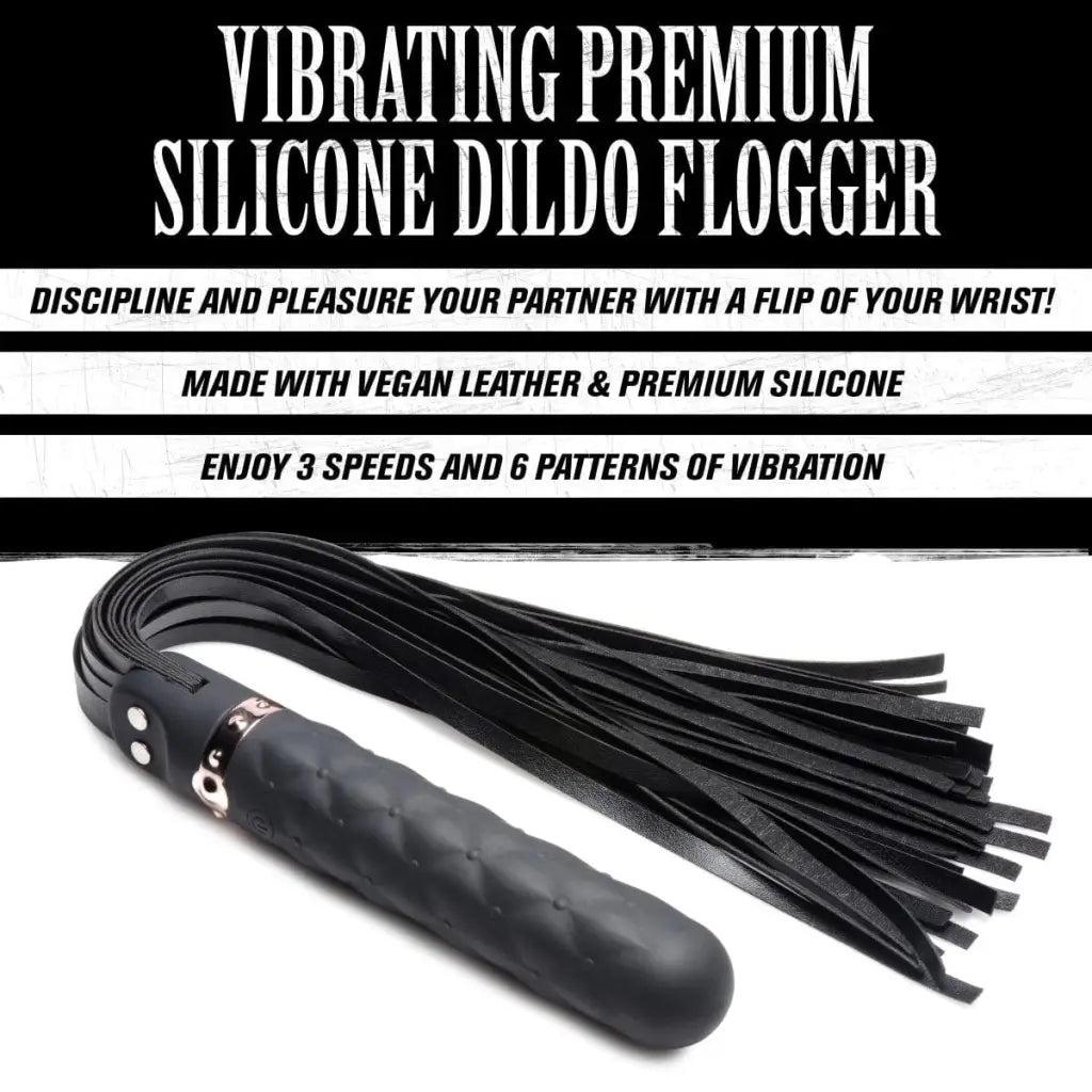 Master Series Impact 9x Vibrating Silicone Dildo Flogger at the Haus of Shag