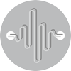 Satisfyer Men Vibration logo with stylized sound wave design on gray circular icon.