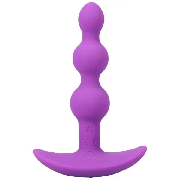 Purple A-Play Beaded Vibe Rechargeable Silicone Anal Plug with Remote for pleasure