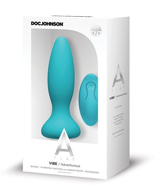 A-Play Powered Plug Adventurous / Blue A-Play - Vibe - Rechargeable Silicone Anal Plug with Remote at the Haus of Shag