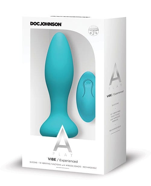 A-Play Powered Plug Experienced / Blue A-Play - Vibe - Rechargeable Silicone Anal Plug with Remote at the Haus of Shag
