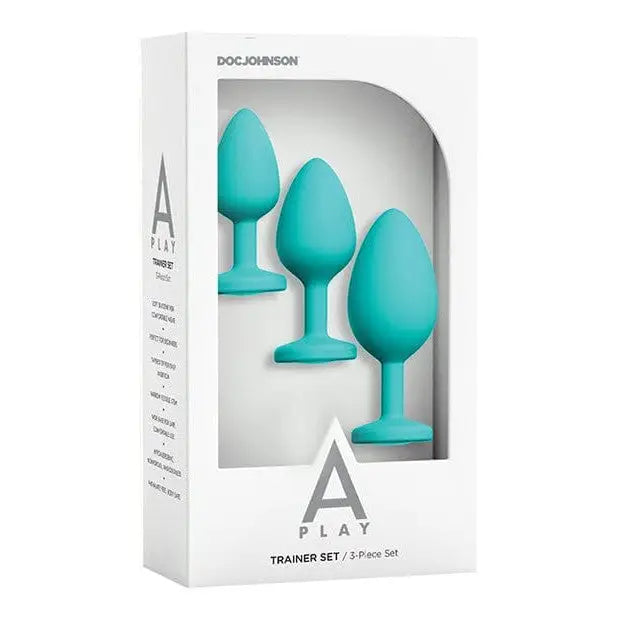 A-Play Plug Blue A-Play Silicone Trainer 3 Piece Set at the Haus of Shag