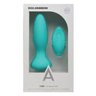 Teal rechargeable silicone anal plug with remote from A-Play - Vibe collection