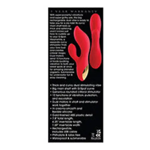 Adam & Eve Eve’s Big & Curvy G Dual Stimulating Vibe - Red/Gold - Vibrators