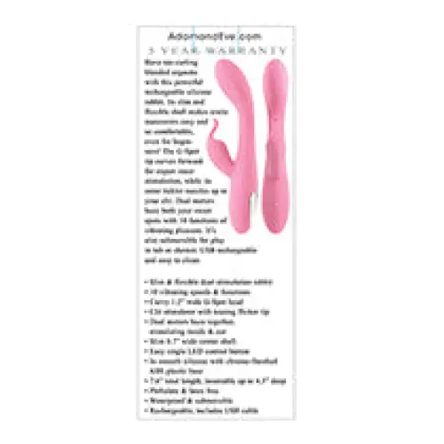 Adam & Eve Eve’s Rechargeable Slimline Rabbit - Pink - Vibrators