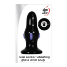 Adam & Eve Rear Rocker Vibrating Glass Anal Plug - Black - Anal Products