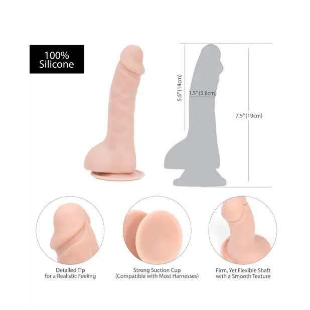 Addiction Brad 7.5’’ Dildo - Beige - Dongs & Dildos