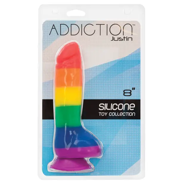 Addiction Justin 8’’ Dildo - Rainbow - Dongs & Dildos