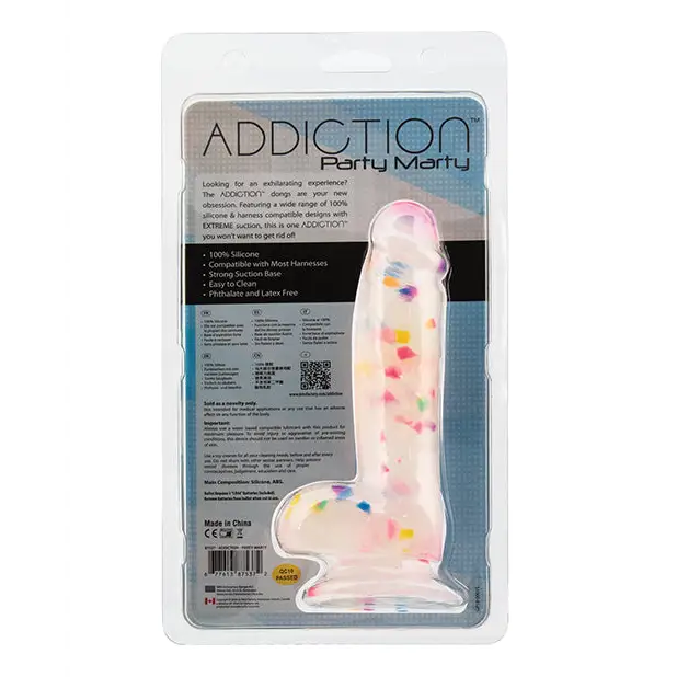 Addiction Party Marty 7.5’’ Dildo - Frost/Confetti - Dongs & Dildos