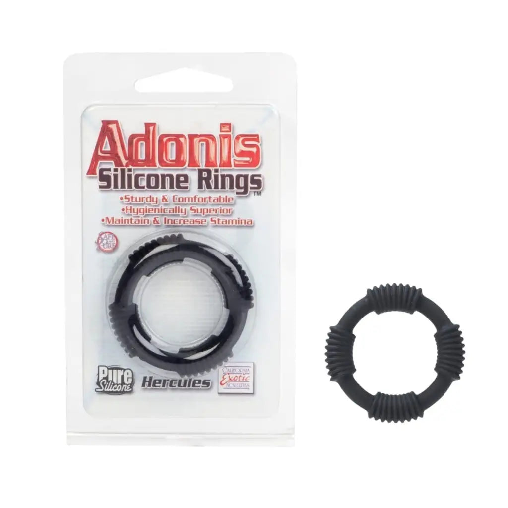 CalExotics Sextoys for Couples Adonis Silicone Ring Hercules Black at the Haus of Shag