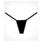 Adore ’Between The Cheeks’ velvet thong with zipper, Y-back style in black and white