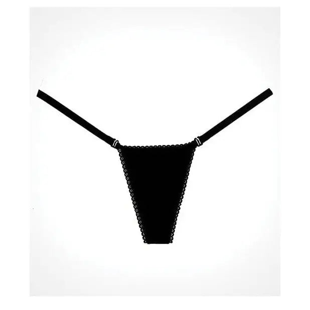 Adore ’Between The Cheeks’ wetlook panty - Black thong underwear with thin straps