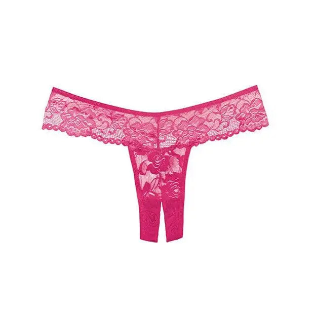 Adore ’Chiqui Love’ Crotchless Thong - Pink Lacy Patterned Underwear for Ultimate Elegance