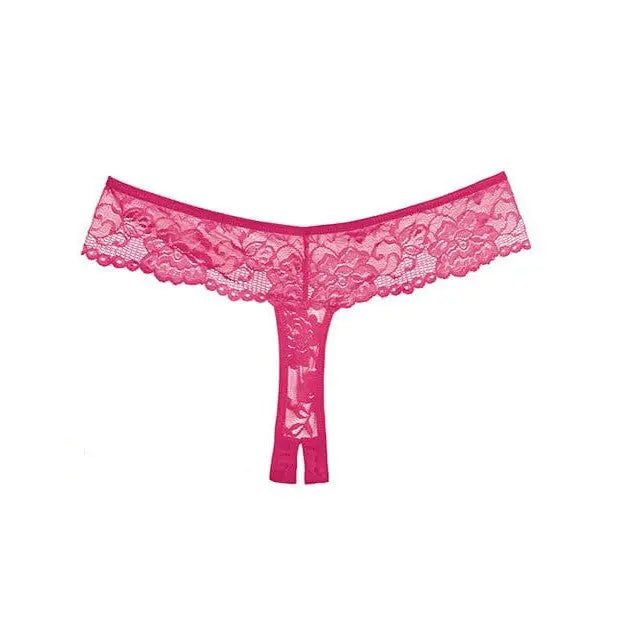 Adore ’Chiqui Love’ crotchless thong - pink panties with lace trim on the bottom