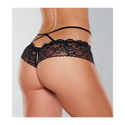 Allure Lingerie Crotchless Panty One Size Fits Most / Black Adore 'Dare Me' Cross Waist Lace Panty at the Haus of Shag