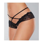 Allure Lingerie Crotchless Panty One Size Fits Most / Black Adore 'Dare Me' Cross Waist Lace Panty at the Haus of Shag