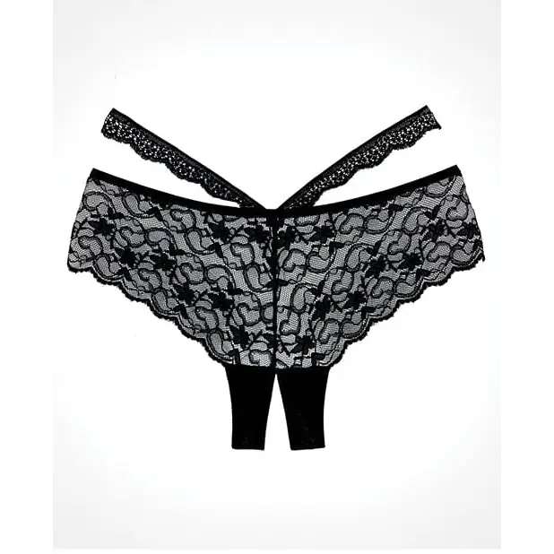 Allure Lingerie Crotchless Panty One Size Fits Most / Black Adore 'Heartbreaker' Panty at the Haus of Shag