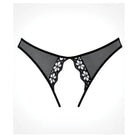 Adore ’Mirabelle Plum’ Panty - Gray & Black Lace Thong with Floral Detailing