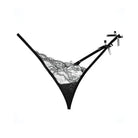 Adore Pixie Panty: Lacy black thong with cross-shaped straps for an alluring look