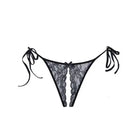 Adore ’Sugar’ Tie Side Open Lace Panty - Black Lace Thong Underwear with Side Ties