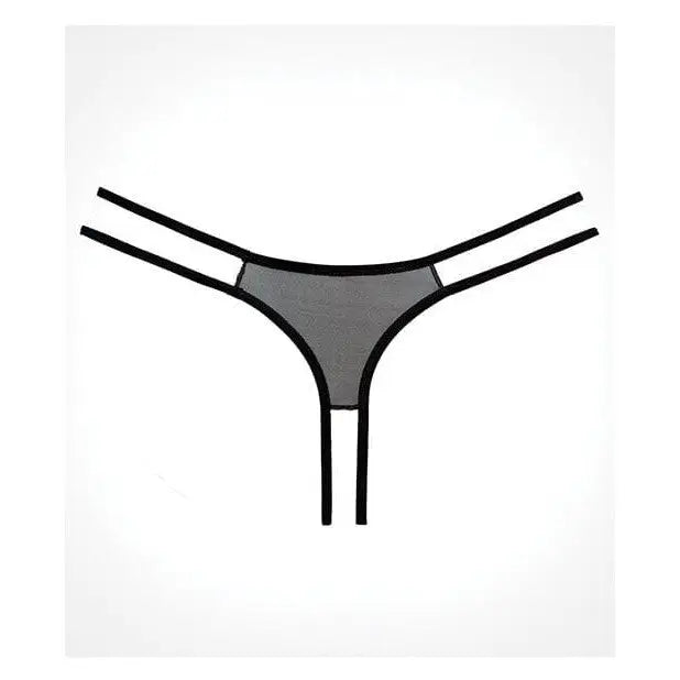 A black bikini on a white background from the Adore ’Sweet Honey’ crotchless panty collection