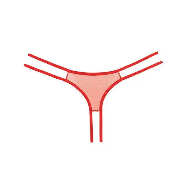 Adore ’Sweet Honey’ crotchless red bikini panty on white background