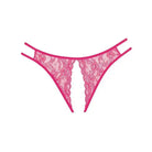 Adore Sweet Honey Panty: Pink Bikini with Lace Pattern for a Flirty, Crotchless Style