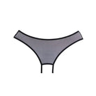 Gray women’s ’Adore ’Teaz’ Sheer Open Panty’ with black trim