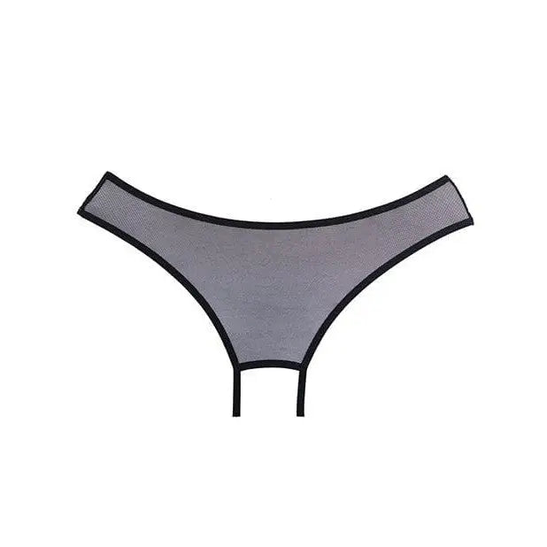 Gray women’s ’Adore ’Teaz’ Sheer Open Panty’ with black trim