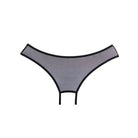 Adore ’Wild Nite’ Mesh Open Back Panty - Gray women’s underwear with black trim