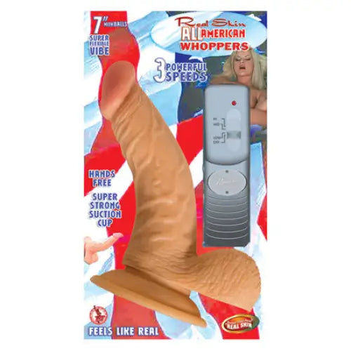 All American Whoppers 7in. Vibrating Dong With Balls - Dildos and Dongs