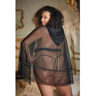 Allure Lingerie Lingerie Set One Size Fits Most (Queen) / Black Allure Lace & Mesh Cape with Attached Waist Belt at the Haus of Shag