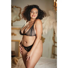 Allure Lace Peek a Boo Bralette & Panty Black QN - Lingerie - Plus/queen - Packaged