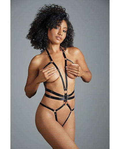 Allure Lingerie Harness One Size Fits Most / Black Adore 'Izabel' Harness Teddy with Dual Waist at the Haus of Shag