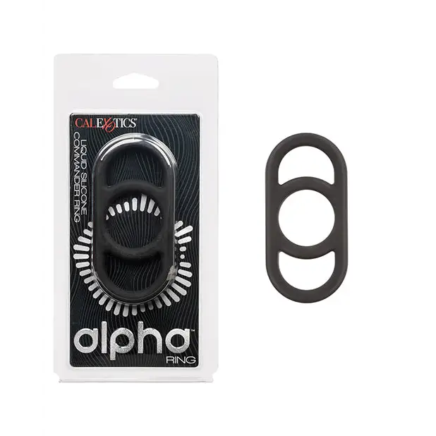 Alpha Liquid Silicone Commander Cock Ring - Black - Penis Enhancement