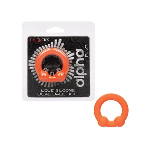 CalExotics Penis Enhancement Alpha Liquid Silicone Dual Ball Ring at the Haus of Shag