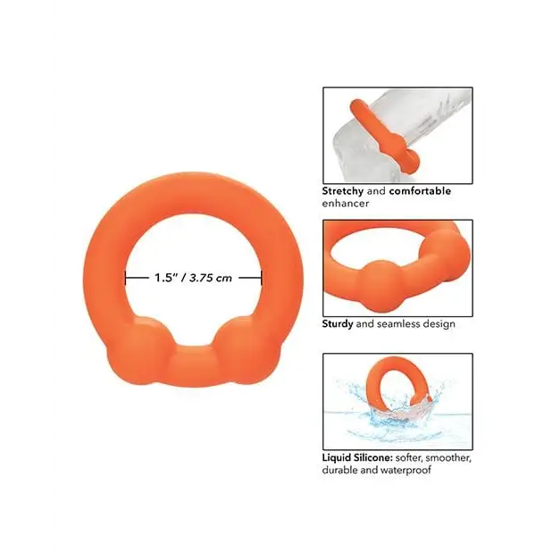 CalExotics Penis Enhancement Alpha Liquid Silicone Dual Ball Ring at the Haus of Shag