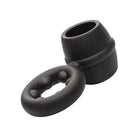 CalExotics Penis Enhancement Alpha Liquid Silicone Dual Magnum Ring - Black at the Haus of Shag